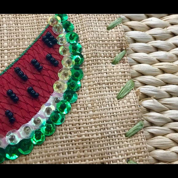 Straw Bag Watermelon Detail - Picture 5 of 6